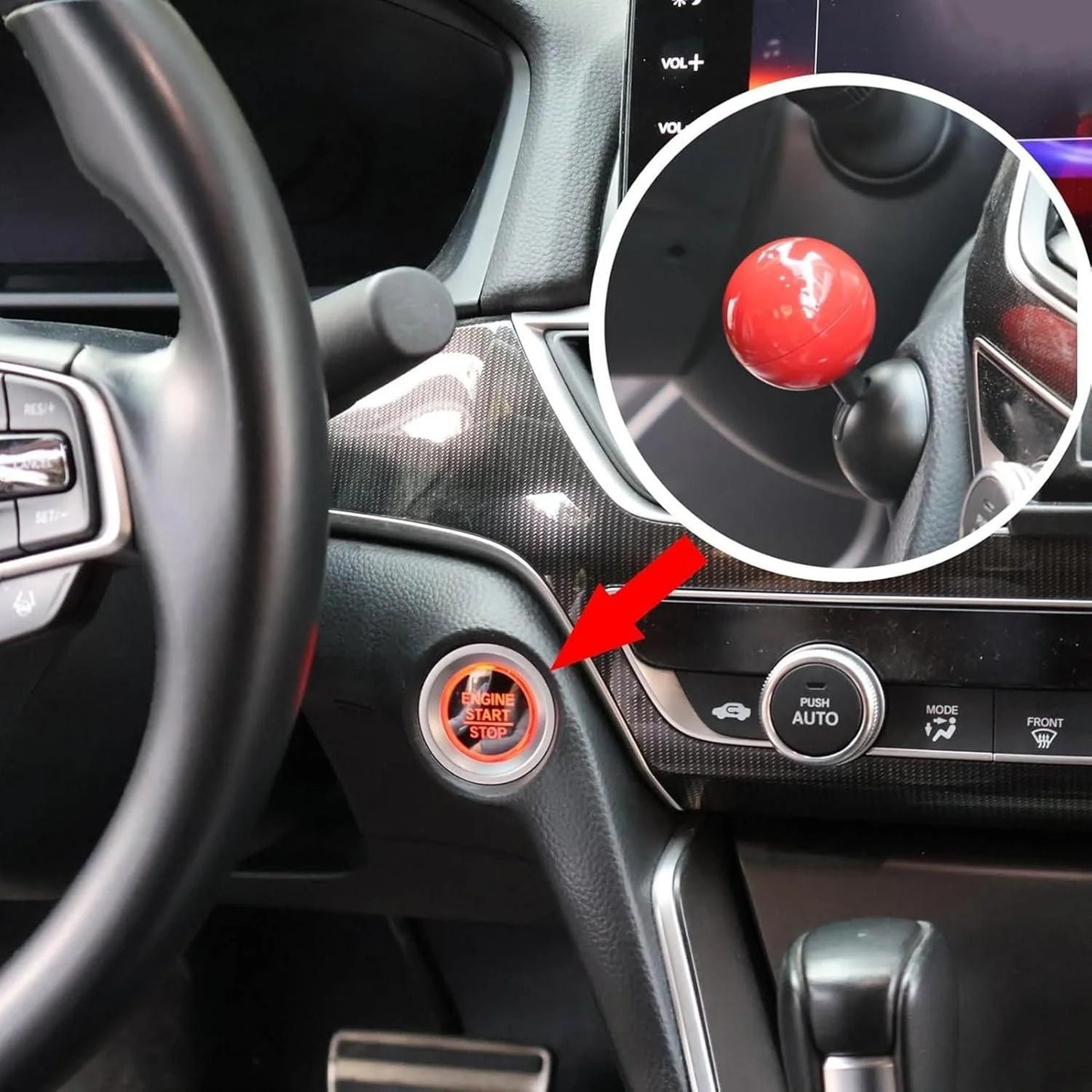 Car's Stylish Push Start Button Cover