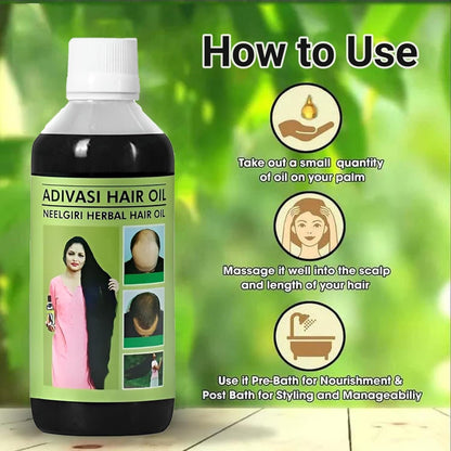 Adivasi Neelgiri Herbal Hair Oil 125ML (Buy 1 Get 1 Free)